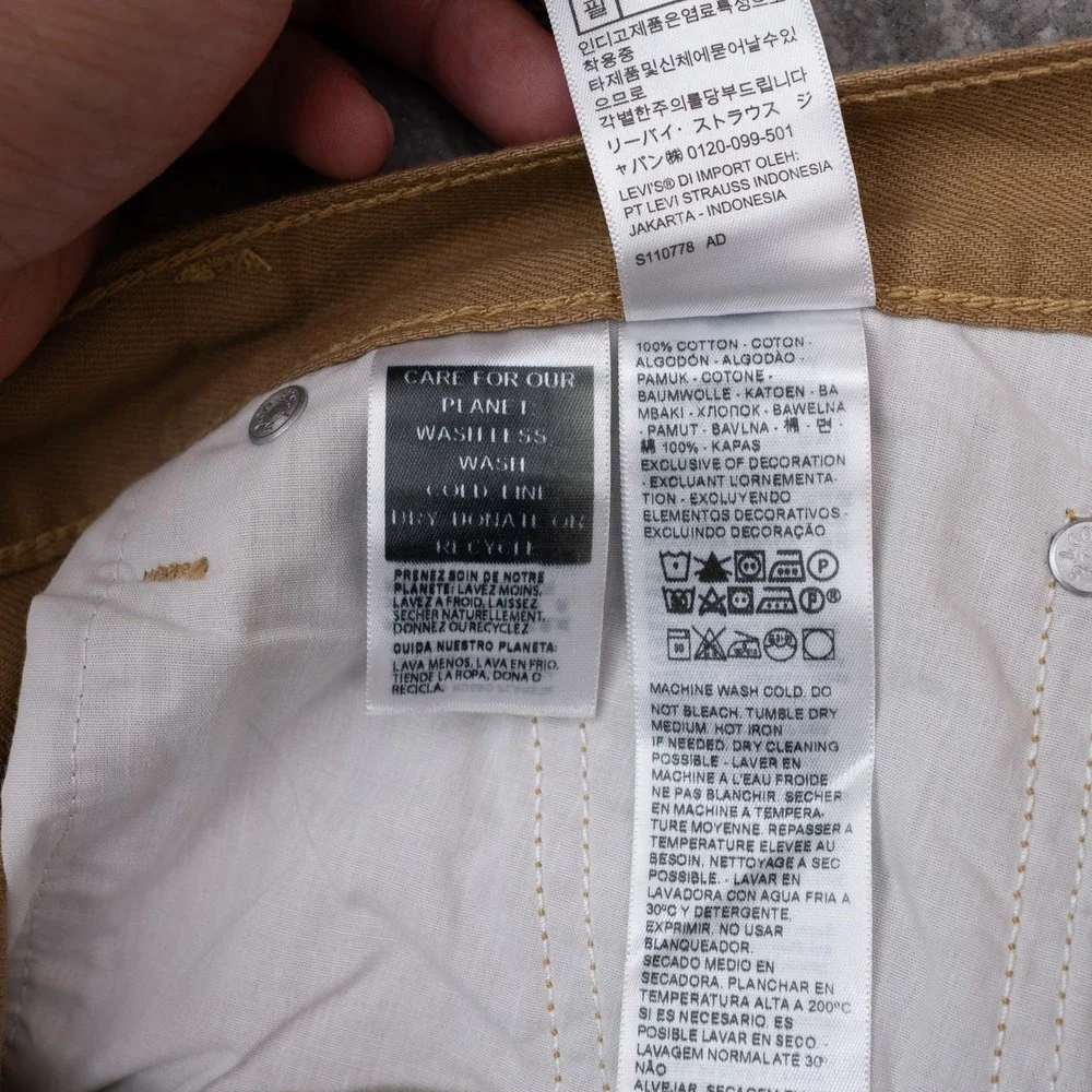 Levi 511 Slim Fit Pants Mens 28x30 Fit 31 Tan New Harvest Gold Chinos A4690-2371